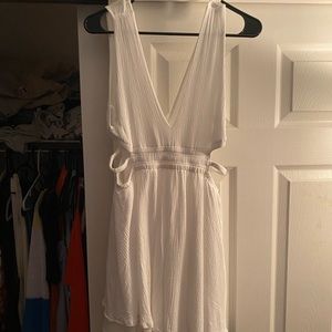 White flowy mini dress